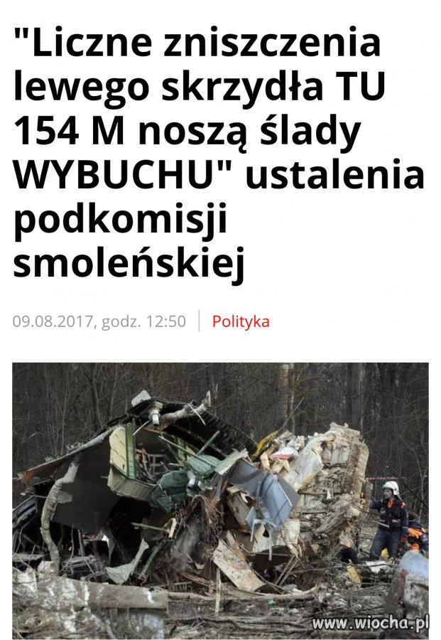 Ślady wybuchu skrzydła ustalili na podstawie zdjęć