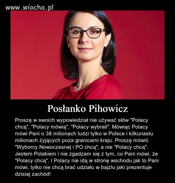 Mały apel do posłanki