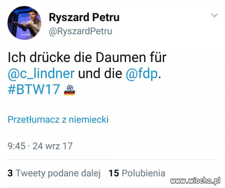 A jak pisze po polsku, to "ą", "ę" nie używa.
