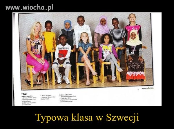 Zdjęcie klasowe ze szwedzkiej podstawówki 