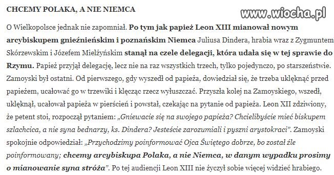 Tak nas traktowal i traktuje Watykan