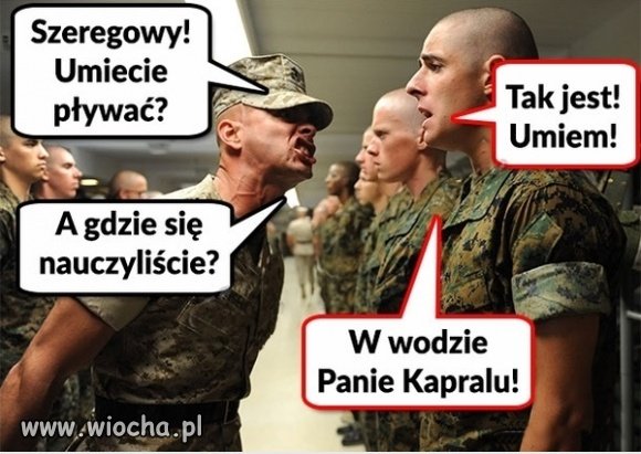 Szeregowy potrafi pływać...