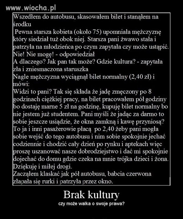 Niestety starsze osoby w autobusie czasem przesadzają.