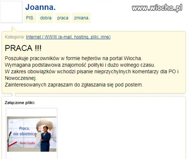 Problem bezrobocia to juz przeszlosc. 