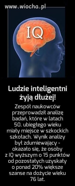 Ludzie inteligentni żyją dłużej! 