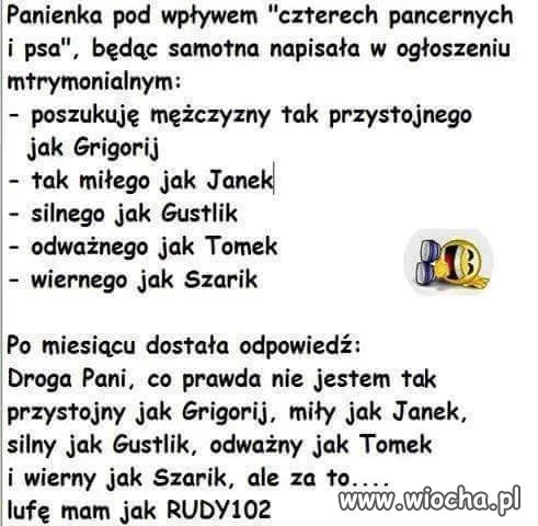 Z cyklu ogłoszenia matrymonialne
