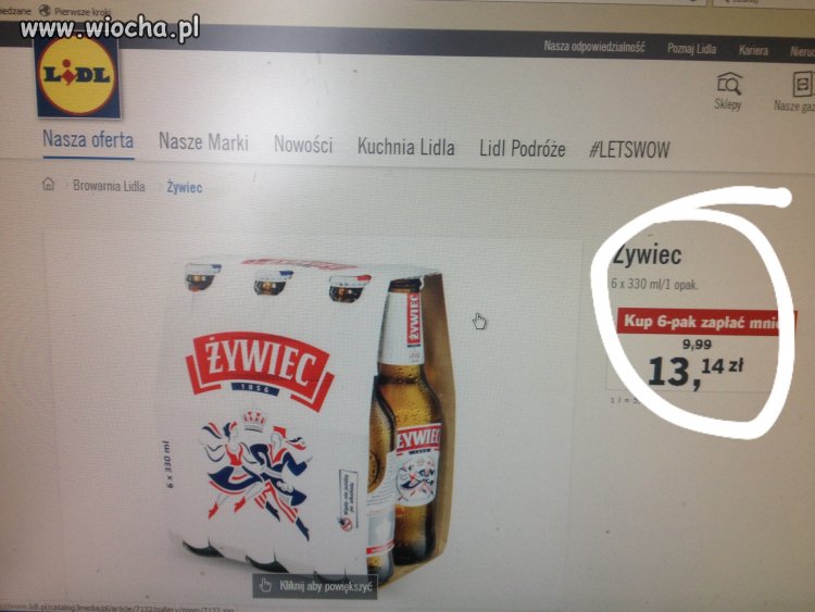 Promocja żywca w Lidlu