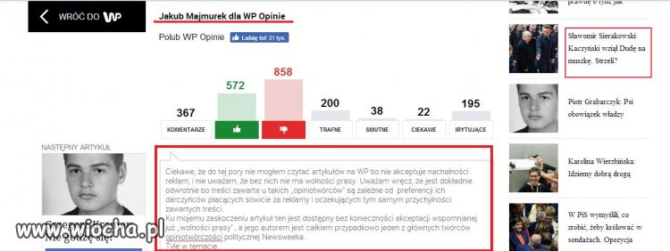 Spróbujcie dodać taki komentarz na WP