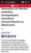 Premier Izraela atakuje Merkel za antysemityzm w Niemczech
