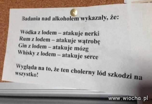 Ograniczyć lód do minimum 