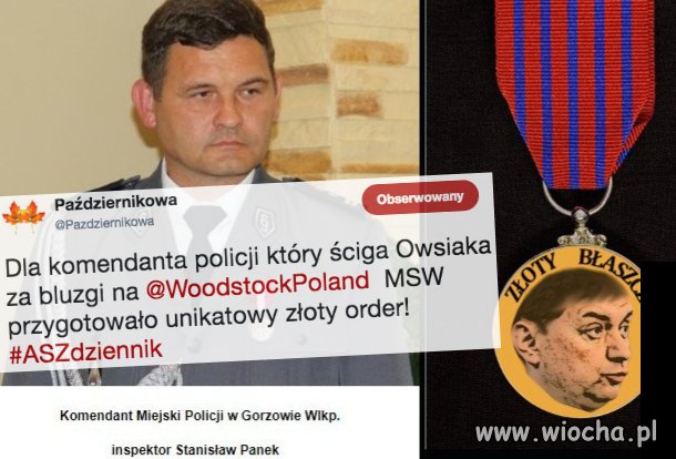 Unikatowy złoty order dla komendanta