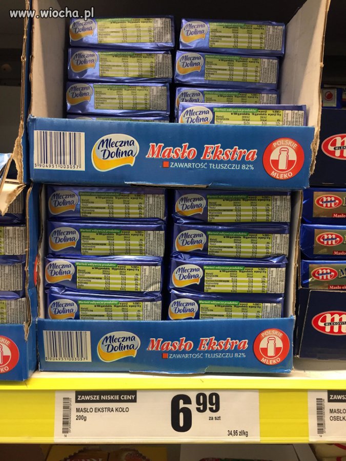 Masło droższe od ośmiorniczek(ok.30zł/kg)