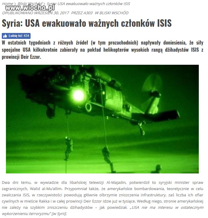 USA ewakułowało ważnych członków ISIS