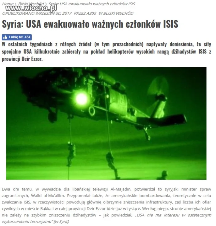 USA ewakułowało ważnych członków ISIS
