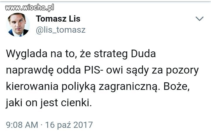 Rozumiem, że można nie zgadzać się z  polityką