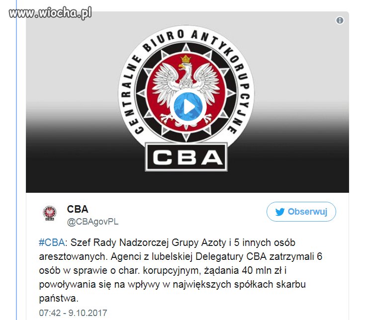 CBA zatrzymało skorumpowanych urzędników „dobrej zmiany”