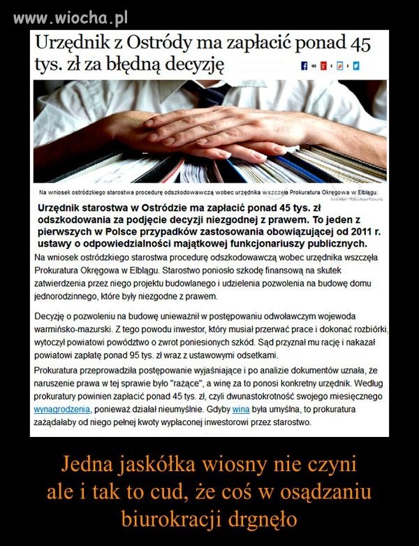 Tylko dlatego, że to starostwo poniosło szkodę 