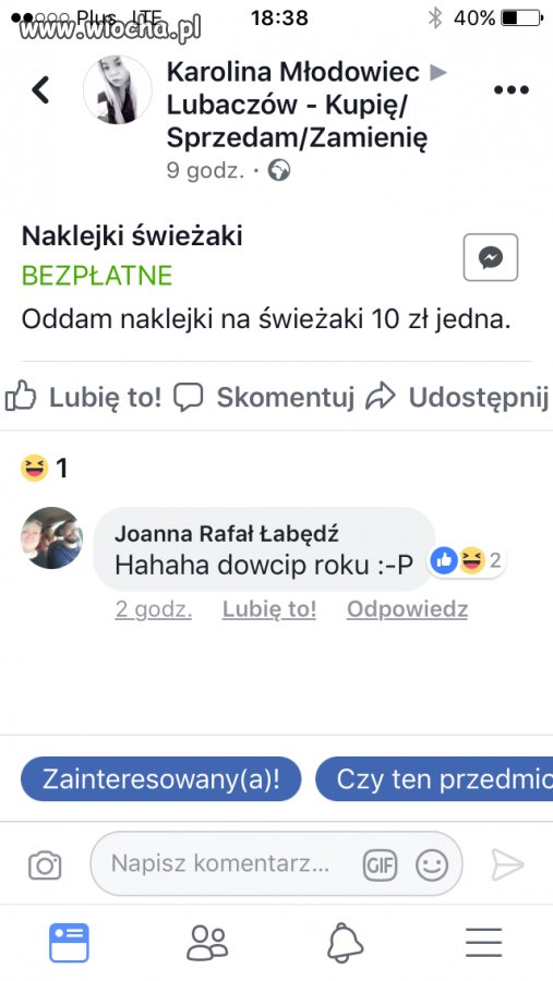 Naklejka 10 zł za jedna
