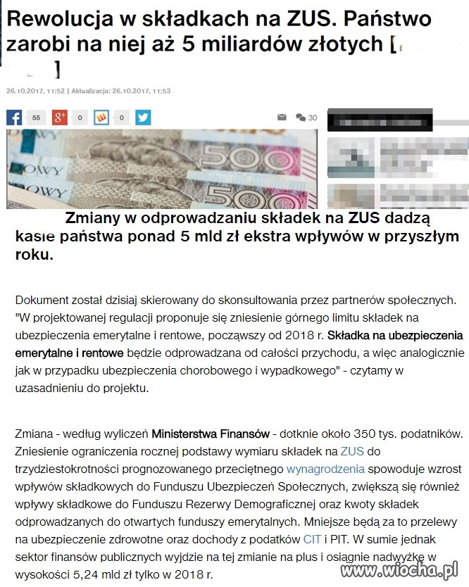 Zaczyna się dojenie pracowitych, zdolnych i uczciwych,