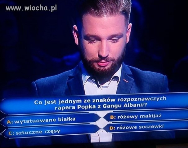 Pytanie o Popka w Milionerach