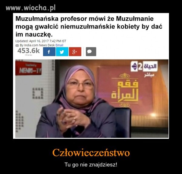 Muzułmańska profesor szokuje