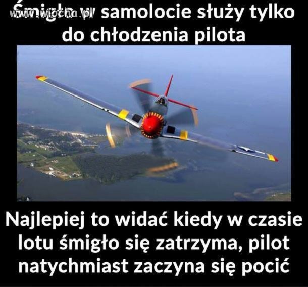 Śmigło w samolocie...