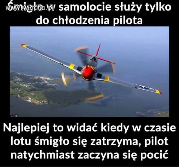 Śmigło w samolocie...