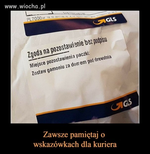 Wskazówki dla kuriera