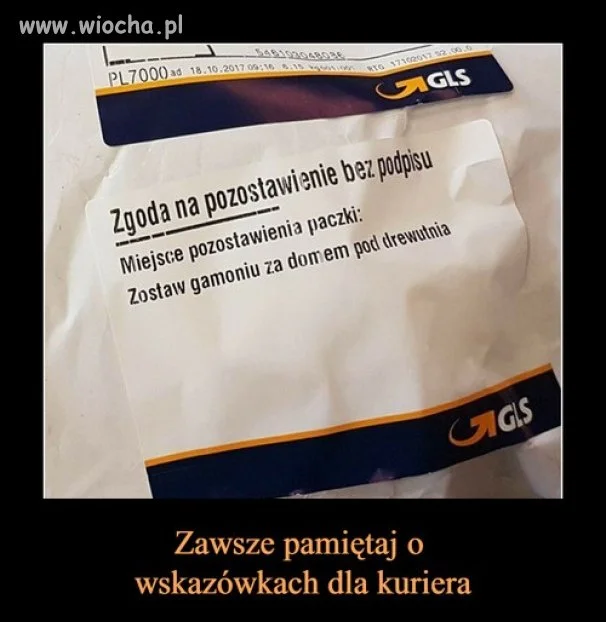Wskazówki dla kuriera