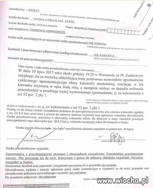 Ciężkie zarzuty.