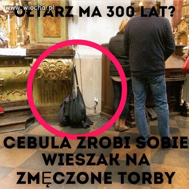 Zmęczone torby wiszą na ołtarzu z 1730 roku