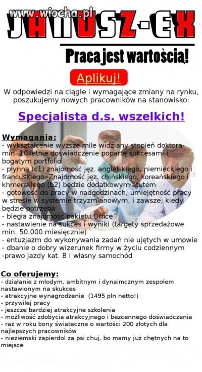Najlepsza oferta pracy.