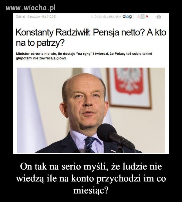 Kolejny oderwany od rzeczywistości.