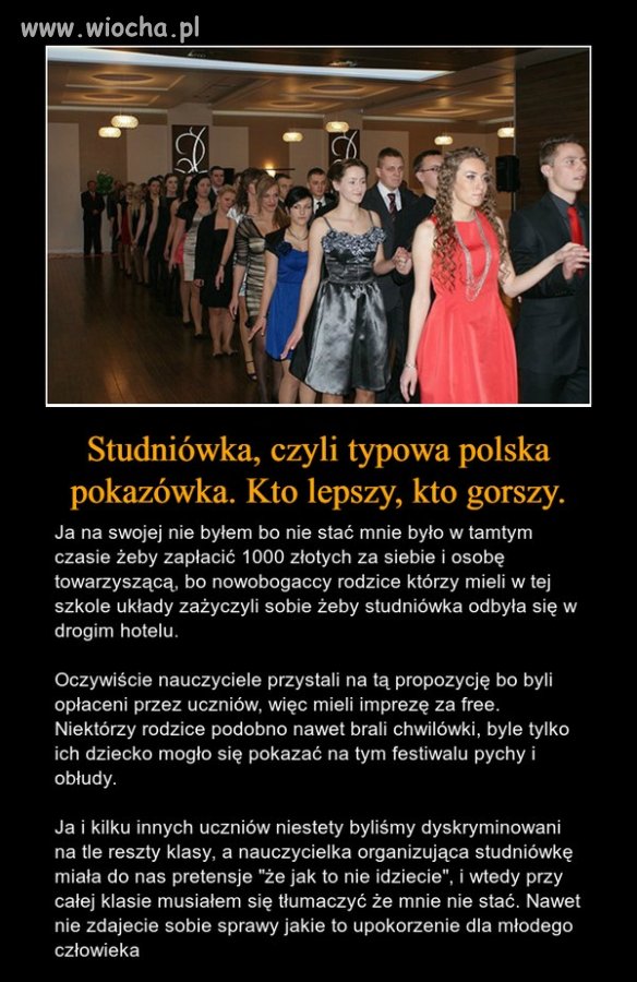 Kiedyś studniówki odbywały się na sali gimnastycznej... 