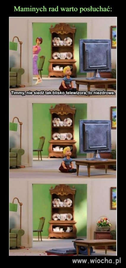 Za blisko telewizora