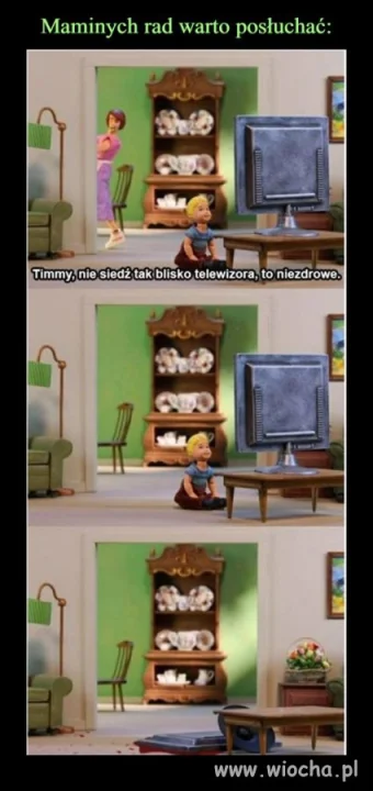 Za blisko telewizora