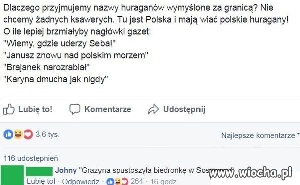 Huragany po polsku