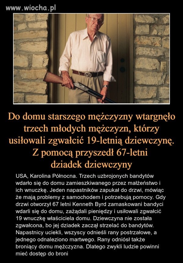 Rzucił się na ratunek wnuczce. 