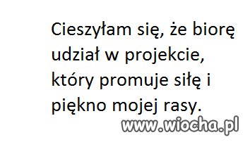 Czarnoskóra modelka komentuje...