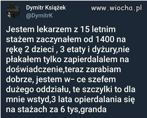 Czyli jak temu pisowskiemu lekarzowi było źle