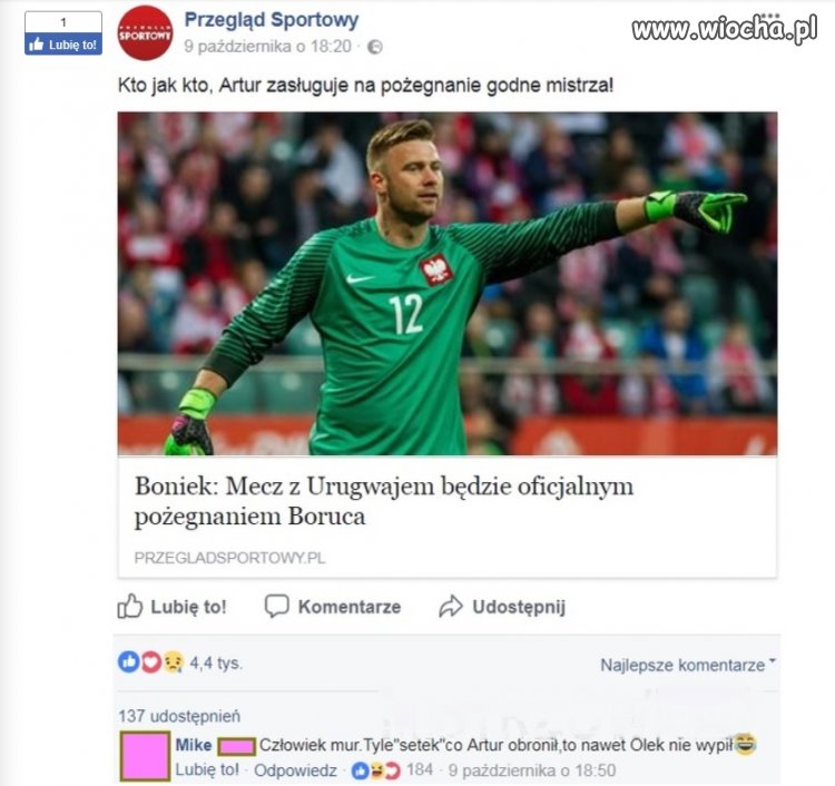 Pożegnanie Boruca i komentarz godny Hajty