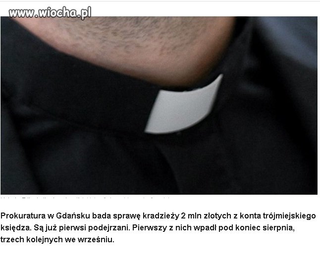 Zwinęli księdzu 2 mln zł z prywatnego konta