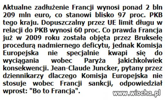 Juncker: "Bo to Francja"