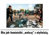 Feministki rozwalając wagi walczą z otyłością.