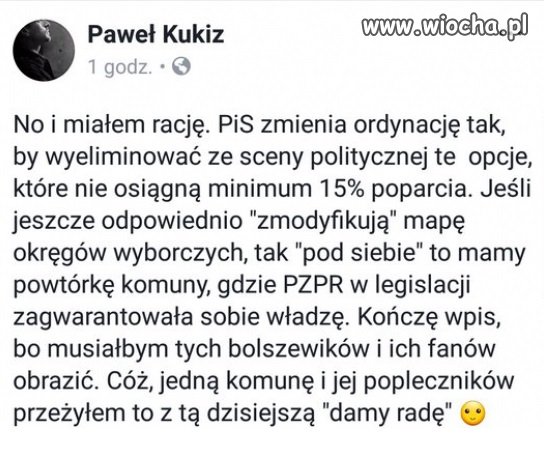 Kukiz wreszcie dostrzega pewne sprawy