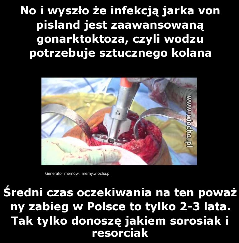 Czas obstawić jak szybko zespół ortopedów zoperuje ...