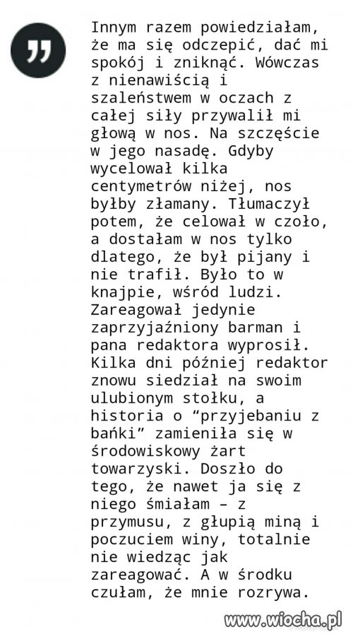 Cytat z artykułu dotyczącego dziennikarza Agory