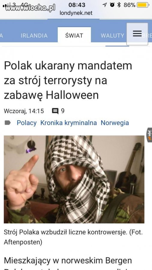 Orginalny stroj na halloween.