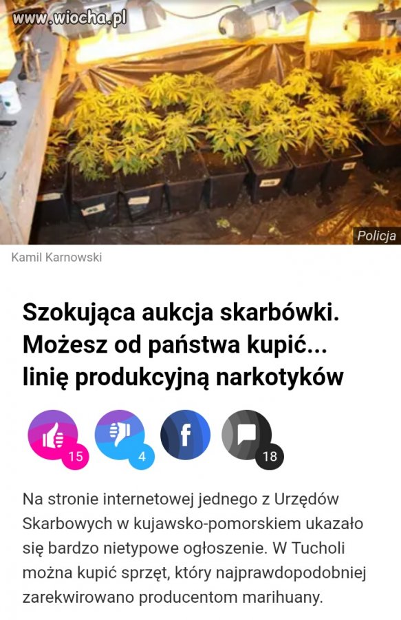 Skarbówka sprzedaje sprzęt 