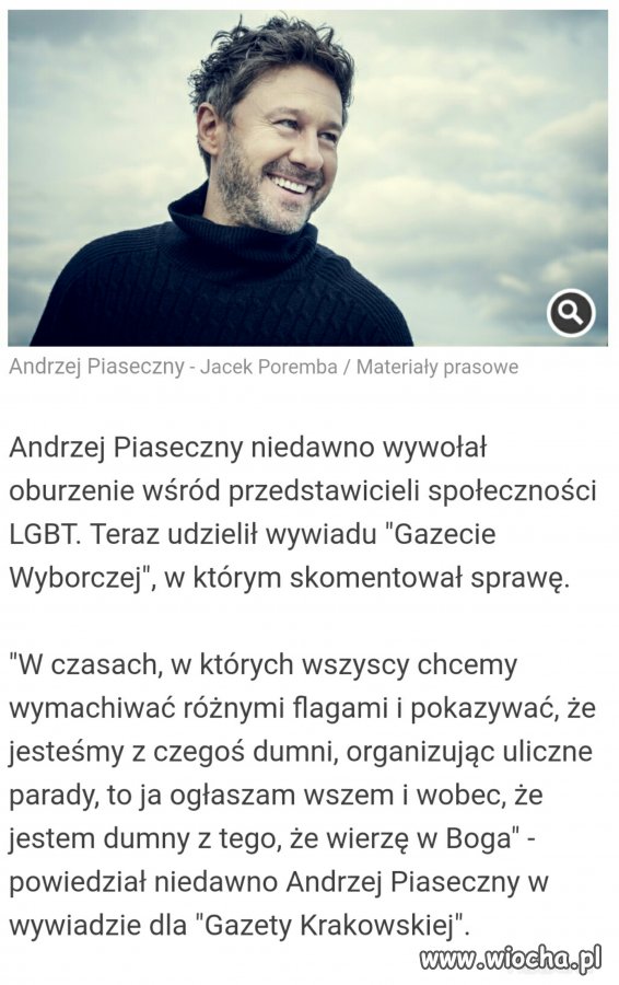 Andrzej Piaseczny, osoba homoseksualna